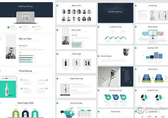 36页扁平化是企业商务工作总结汇报PPT模板 - 顶尖PPT