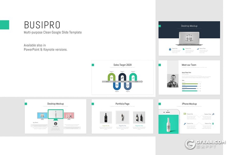 36页扁平化是企业商务工作总结汇报keynote模板 - 顶尖PPT