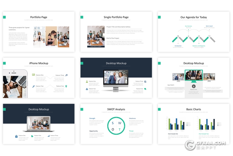 36页扁平化是企业商务工作总结汇报keynote模板 - 顶尖PPT