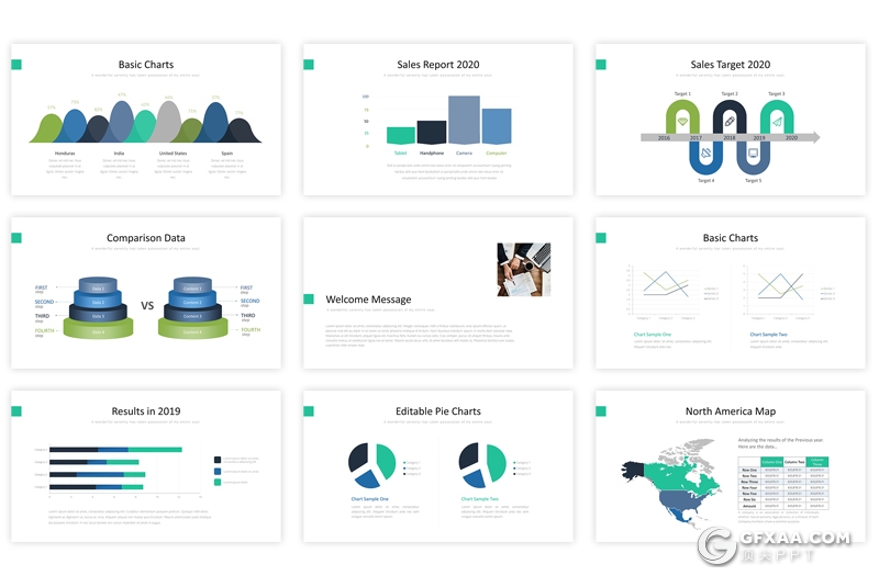 36页扁平化是企业商务工作总结汇报keynote模板 - 顶尖PPT