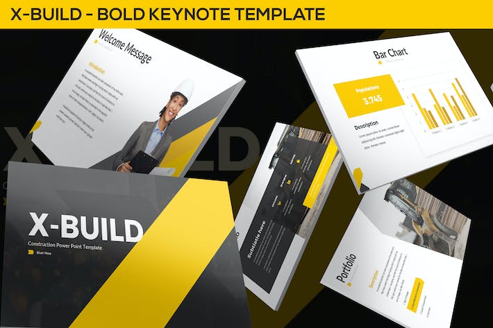 建筑施工项目设计展示方案Keynote模板 - 顶尖PPT