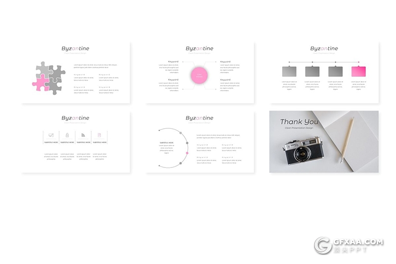 30页5种配色扁平化极简文艺风格ppt模板 - 顶尖PPT