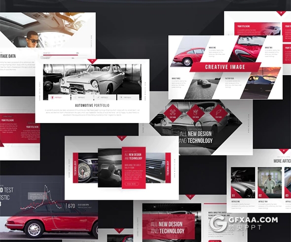 60页国外高端汽车行业介绍展示分析PPT模板 11种主题配色 - 顶尖PPT