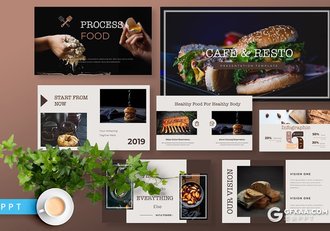 40页简约风格西式餐饮美食介绍展示PPT模板 - 顶尖PPT