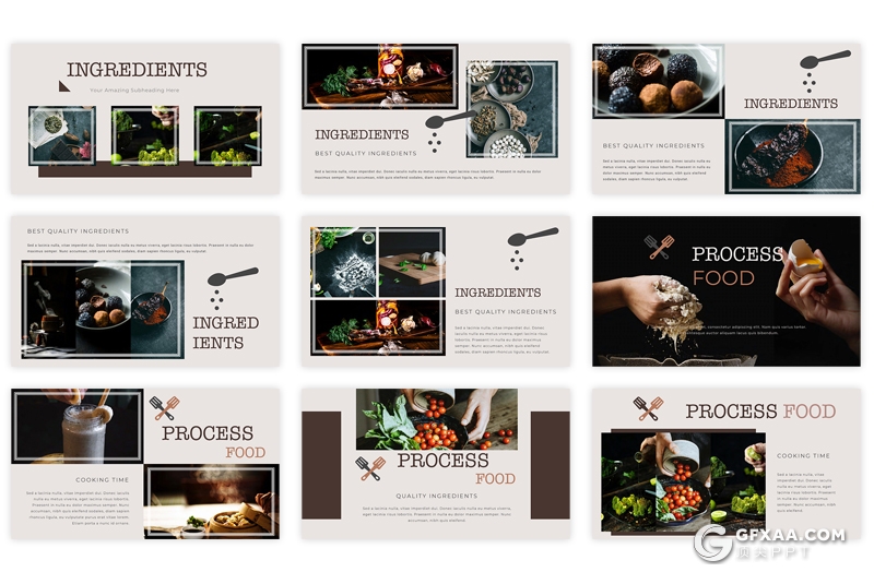 40页简约风格西式餐饮美食介绍展示PPT模板 - 顶尖PPT
