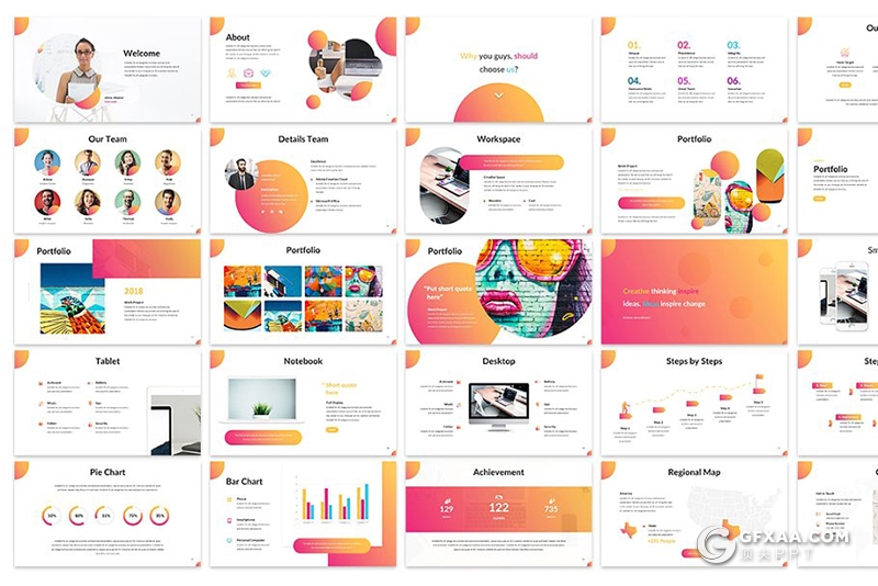 30页3种配色创意圆形商务多用途PPT模板 - 顶尖PPT