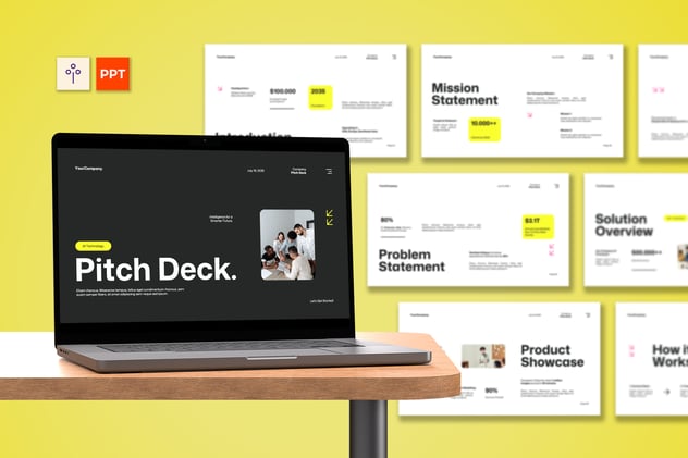 灰黄色白色人工智能科技公司PPT模板 - 顶尖PPT