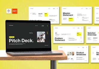 灰黄色白色人工智能科技公司PPT模板 - 顶尖PPT