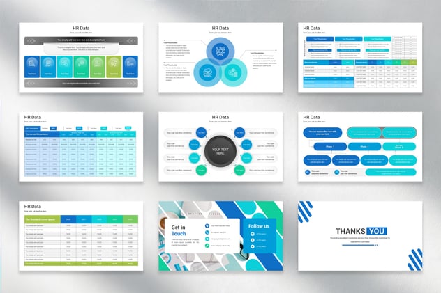 人力资源数据PowerPoint模板 - 顶尖PPT