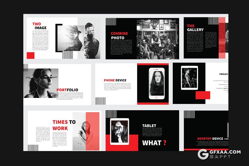 国外黑色简约时尚风格keynote模板 - 顶尖PPT