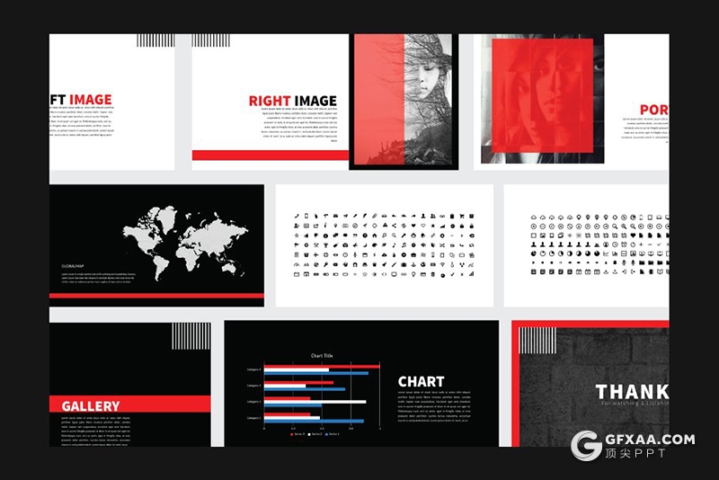 国外黑色简约时尚风格keynote模板 - 顶尖PPT