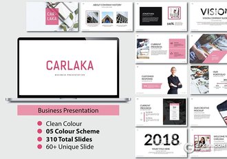 67页5种主题配色扁平化简约商务风格PPT模板 - 顶尖PPT