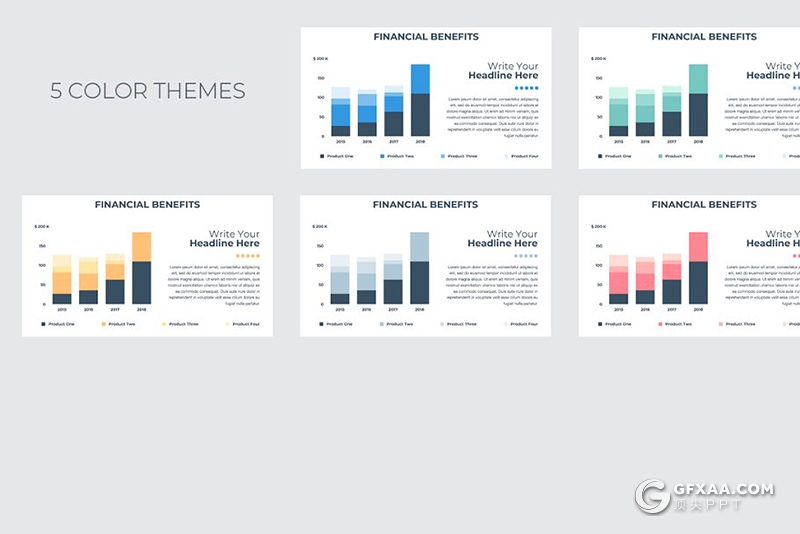 52页扁平化图形设计数字虚拟货币介绍展示PPT模板 5种主题配色 - 顶尖PPT
