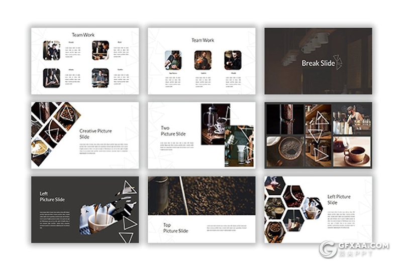75页简约风格咖啡产品介绍展示PPT模板 - 顶尖PPT