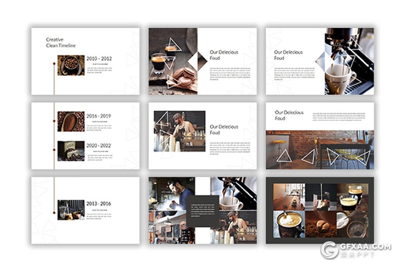 75页简约风格咖啡产品介绍展示PPT模板 - 顶尖PPT