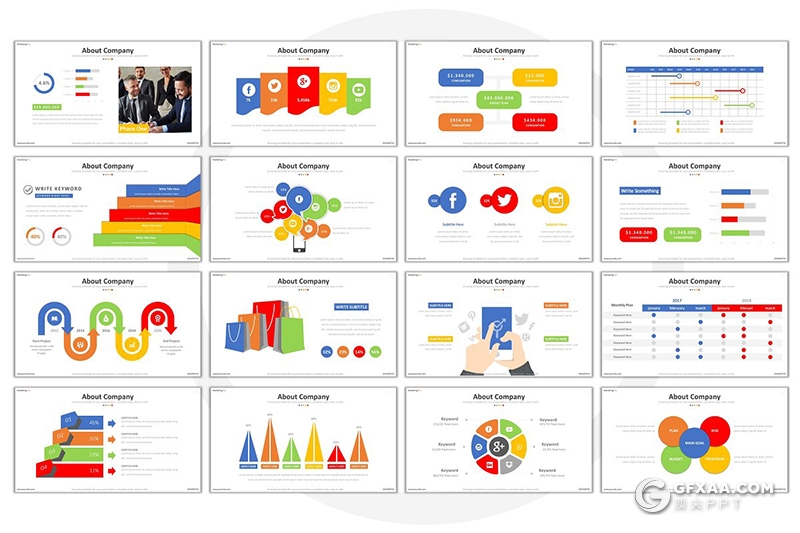 254页国外高端商务图形设计企业商务多用途PPT模板 - 顶尖PPT