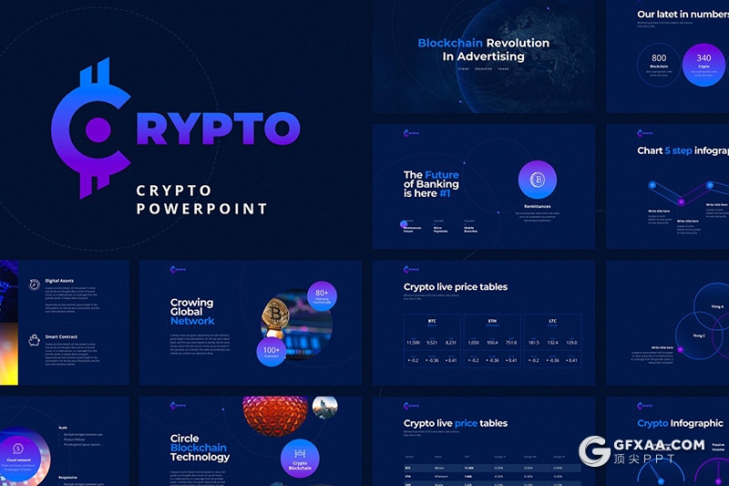 122页深蓝色科技创意线性图形高端商务PPT模板 - 顶尖PPT