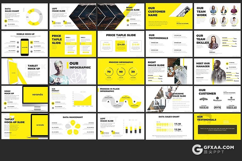 100页扁平化国外创意商务多用途keynote模板 - 顶尖PPT