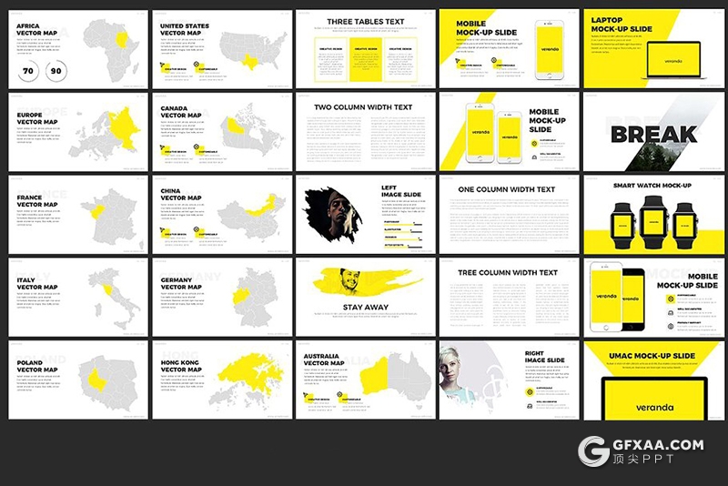 100页扁平化国外创意商务多用途keynote模板 - 顶尖PPT