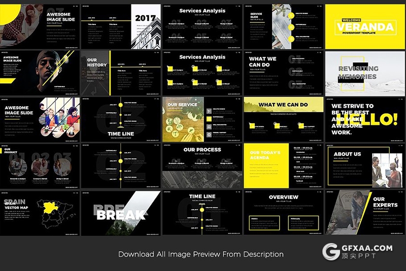 100页扁平化国外创意商务多用途keynote模板 - 顶尖PPT