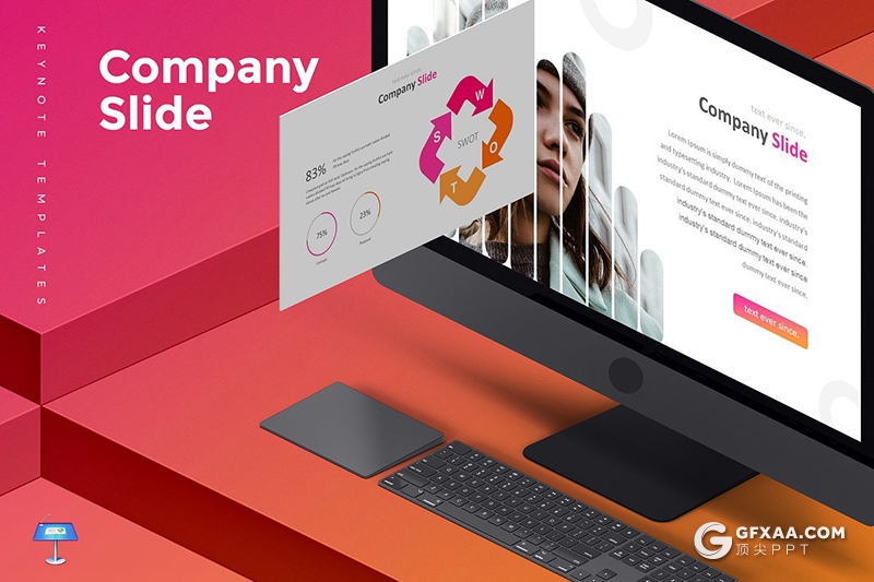 30页5种配色精美时尚流行风格keynote模板 - 顶尖PPT