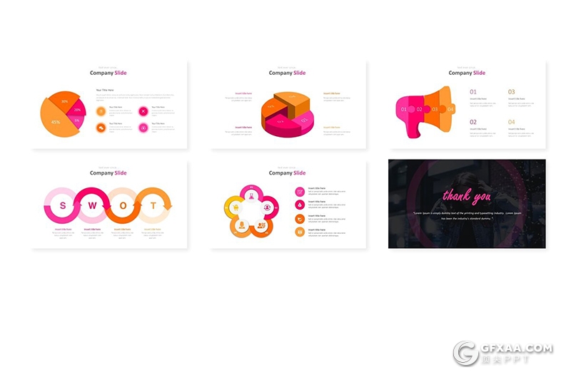 30页5种配色精美时尚流行风格Google slides模板 - 顶尖PPT