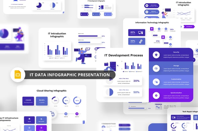 IT数据信息图形图表PPT展示模板 - 顶尖PPT