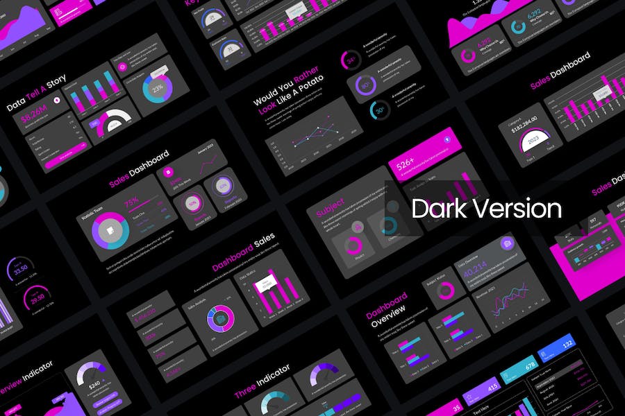 统计数据KPI图表分析图形PPT模板 - 顶尖PPT