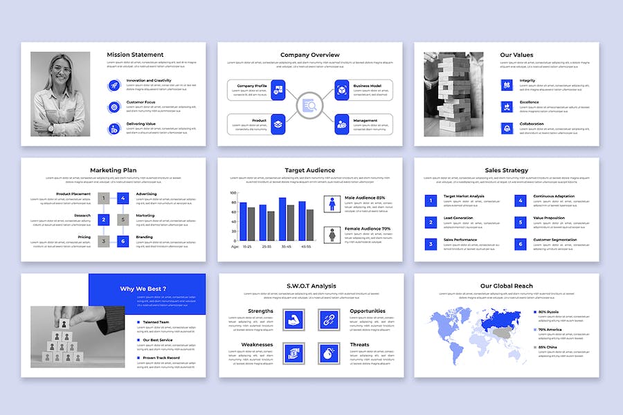 商务演讲展示设计方案PPT模板 - 顶尖PPT