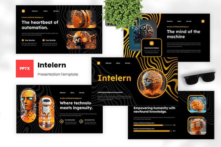 人工智能技术应用讲述装置设备展示PPT模板 - 顶尖PPT