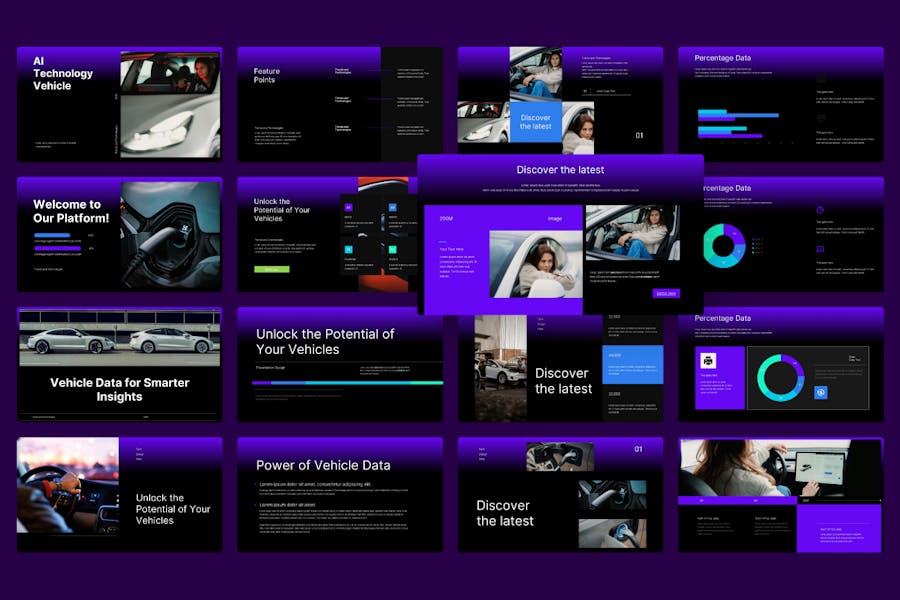 AI自动驾驶车辆人工智能技术keynote模板 - 顶尖PPT