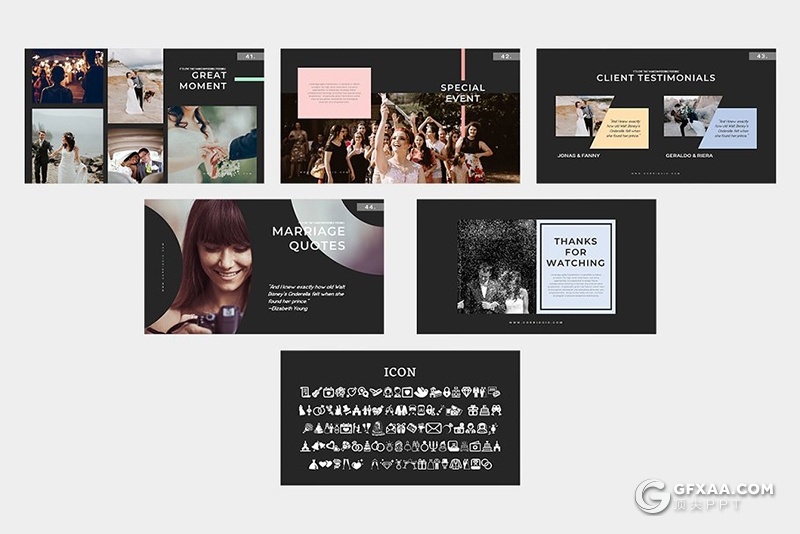 50页婚庆摄影介绍婚纱照展示婚庆公司介绍keynote模板 - 顶尖PPT