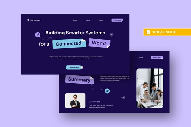 紫蓝色人工智能和机器学习演讲平台PPT模板 - 顶尖PPT