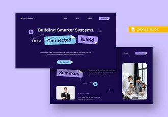 紫蓝色人工智能和机器学习演讲平台PPT模板 - 顶尖PPT