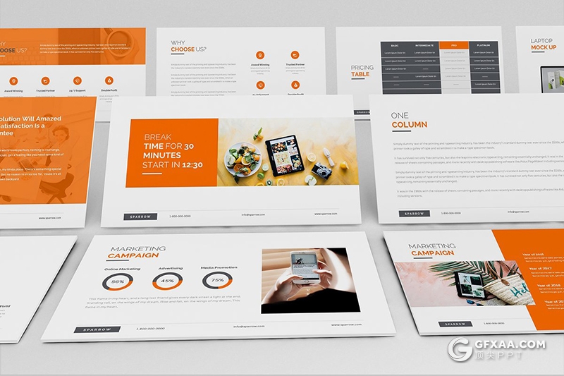 124页欧美商务企业团队介绍工作总结计划Google slides模板 - 顶尖PPT