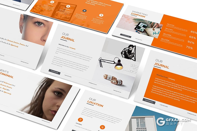 124页欧美商务企业团队介绍工作总结计划Google slides模板 - 顶尖PPT