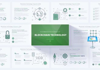 区块链技术概念图形keynote模板 - 顶尖PPT
