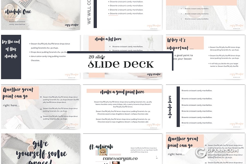 20页极简风格纯文字ppt模板 - 顶尖PPT