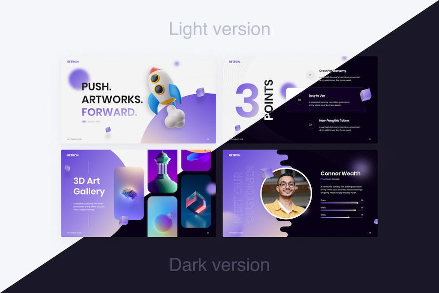 微立体现代设计元宇宙PPT模板 - 顶尖PPT