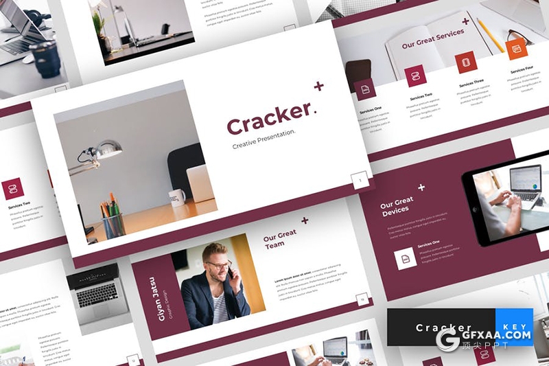 30页国外扁平化简约商务风格keynote模板 - 顶尖PPT