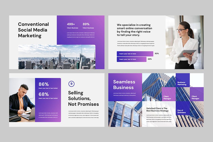 商务企业无缝运营方案PPT模板 - 顶尖PPT