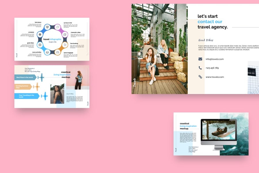 旅行社旅游度假PowerPoint模板 - 顶尖PPT