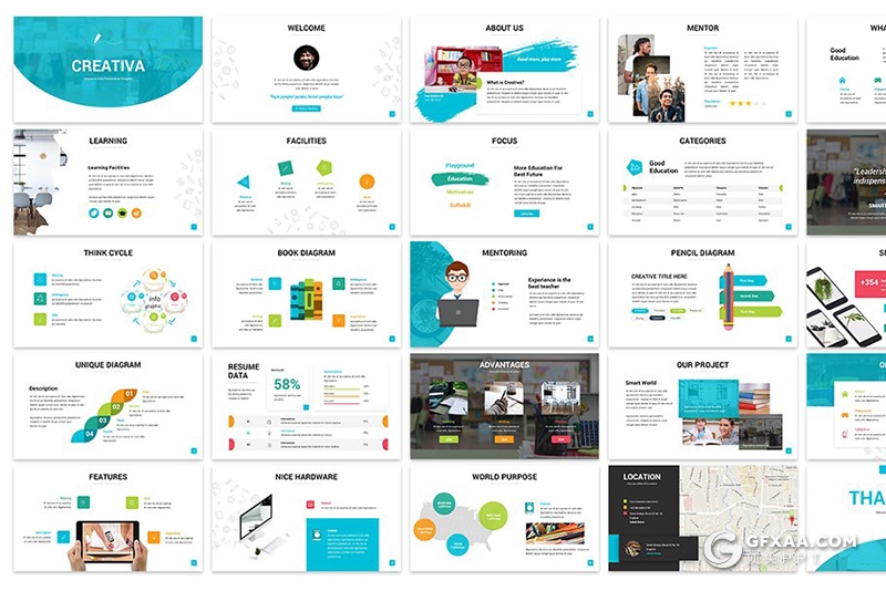30页精美配色商务多用途keynote模板 3种主题配色 - 顶尖PPT