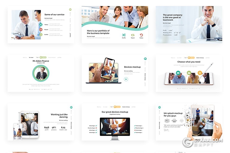 179页高端商务风格扁平化卡通图形设计PPT模板 - 顶尖PPT