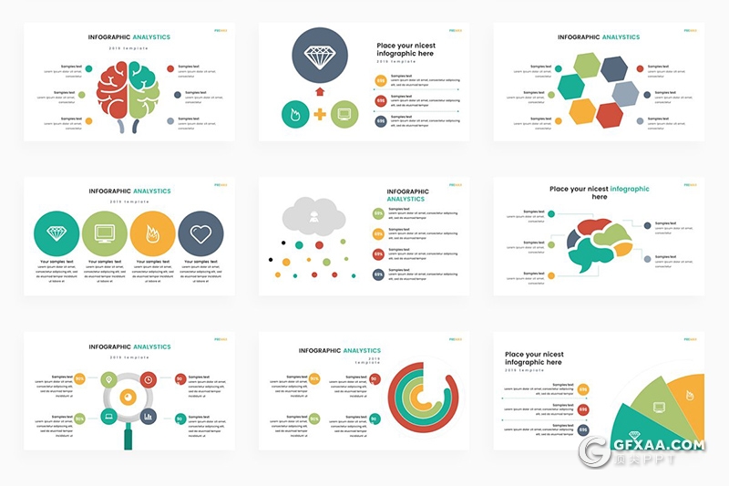147页商务数据图形逻辑图形图表合集PPT模板 - 顶尖PPT