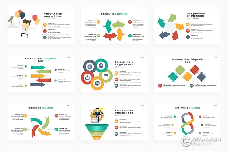 147页商务数据图形逻辑图形图表合集PPT模板 - 顶尖PPT