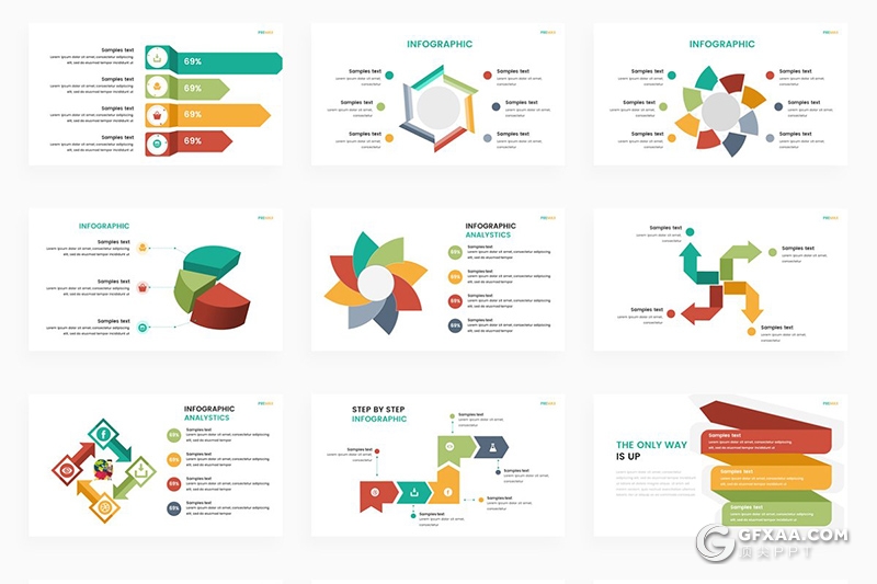 147页商务数据图形逻辑图形图表合集PPT模板 - 顶尖PPT