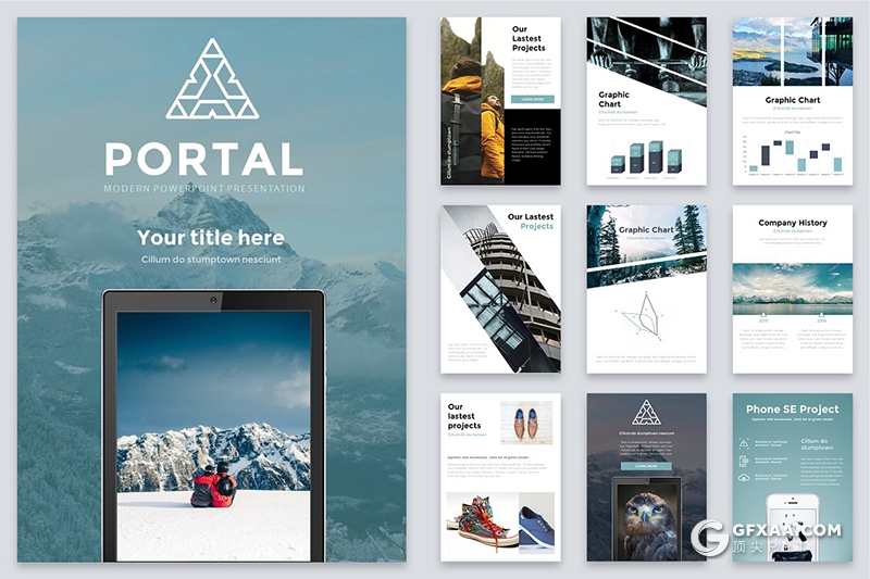 125页A4尺寸创意图形组合设计国外高端商务PPT模板 12种XML配色 - 顶尖PPT