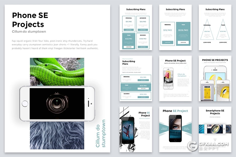 125页A4尺寸创意图形组合设计国外高端商务PPT模板 12种XML配色 - 顶尖PPT