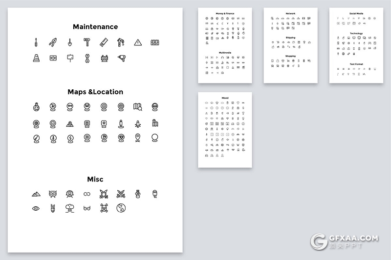 125页A4尺寸创意图形组合设计国外高端商务PPT模板 12种XML配色 - 顶尖PPT